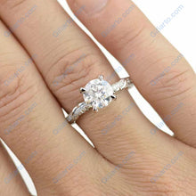 Load image into Gallery viewer, 2.0 Carat Moissanite Giliarto Engagement Ring-58 round accents  0.4 TCW 14K White Gold
