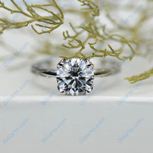 Load image into Gallery viewer, 2 Carat Light Gray Moissanite  Engagement Ring

