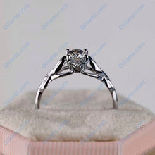 Load image into Gallery viewer, 1.0 Carat Gray Moissanite Lattice White Gold Engagement Ring
