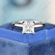 Load image into Gallery viewer, 2 Carat Princess Cut Moissanite Diamond  White Gold Giliarto Engagement Ring
