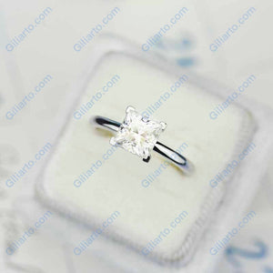 2 Carat Princess Cut Moissanite Diamond  White Gold Giliarto Engagement Ring