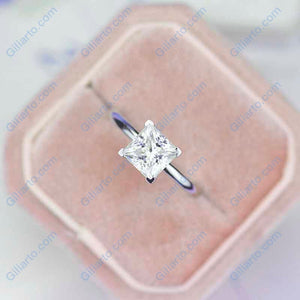 2 Carat Princess Cut Moissanite Diamond  White Gold Giliarto Engagement Ring