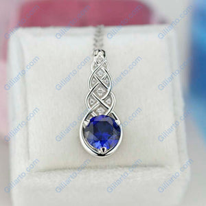 2 Carat Sapphire Diamond Pendants