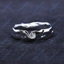 Load image into Gallery viewer, &quot;Liquid Metal&quot; Diamond Men&#39;s  14K White Gold  Ring.
