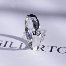 Load image into Gallery viewer, &quot;Liquid Metal&quot; Diamond Men&#39;s  14K White Gold  Ring.
