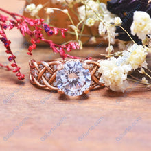 Load image into Gallery viewer, 2.0 Carat Sapphire Diamond Engagement Rose Gold Ring
