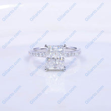Load image into Gallery viewer, 2 Carat Giliarto Radiant Moissanite Hidden Halo Engagement 14K White Gold Ring
