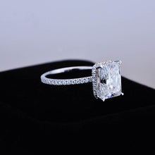 Load image into Gallery viewer, 4 Carat Giliarto Radiant Cut Moissanite Double Hidden Halo Engagement Ring
