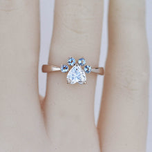 Load image into Gallery viewer, Moissanite Aquamarine Dog Cat Paw Ring
