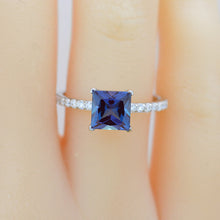Load image into Gallery viewer, 2 Carat Princess Cut Alexandrite Giliarto Engagement Ring
