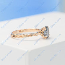 Load image into Gallery viewer, 2 Carat Dark Gray Blue  Moissanite  Engagement Ring
