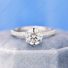 Load image into Gallery viewer, 2 Carat Six Prongs Halo Giliarto Moissanite Diamond White Gold Engagement Ring
