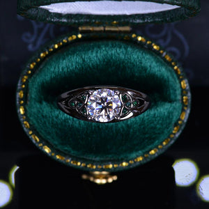 14K Black Gold Moissanite Celtic Engagement Ring
