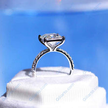 Load image into Gallery viewer, 3 Carat Giliarto Moissanite Princess Cut Engagement Gold Ring.
