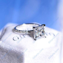 Load image into Gallery viewer, 3 Carat Giliarto Moissanite Princess Cut Engagement Gold Ring.
