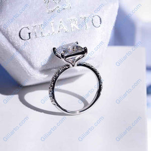 3 Carat Giliarto Moissanite Princess Cut Engagement Gold Ring.