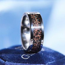 Load image into Gallery viewer, Copper and Silver Chips Inlay Tungsten Carbide Ring
