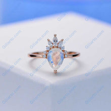 Load image into Gallery viewer, Pear Cut Genuine Moonstone Ring
