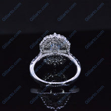 Load image into Gallery viewer, 14K White Gold 3.2 CTW Oval Moissanite Double  Halo Engagement Ring

