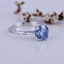 Load image into Gallery viewer, 2 Carat Dark Gray Blue Moissanite 14K White  Gold Engagement Ring
