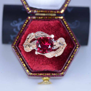 2.0 Carat Sapphire/Ruby Floral Gold Engagement Ring