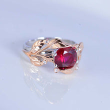 Load image into Gallery viewer, 2.0 Carat Sapphire/Ruby Floral Gold Engagement Ring
