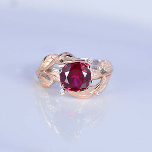 2.0 Carat Sapphire/Ruby Floral Gold Engagement Ring