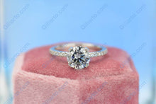 Load image into Gallery viewer, 2ct Round Cut Gray Moissanite Ring
