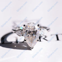 Load image into Gallery viewer, 5.5 Pear Cut Giliarto Moissanite White Gold Engagement Ring
