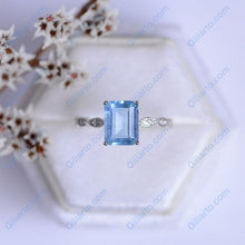 Load image into Gallery viewer, 3 Carat Emerald Cut Natural Aquamarine Luxury Vintage Ring
