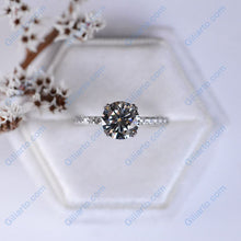 Load image into Gallery viewer, 2 Carat Gray Grey Giliarto Moissanite 14K Gold  Engagement Ring
