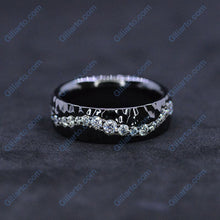 Load image into Gallery viewer, Men&#39;s Ring with Diamond  Stones in 14K Black Gold  Ring
