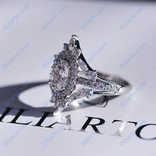 Load image into Gallery viewer, Giliarto 14K White Gold 2 Carat Oval Halo Engagement Ring
