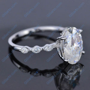 4 Carat Oval Cut Ring. Moissanite Wedding Ring Anniversary ring, Vintage Royal Style Hidden Halo