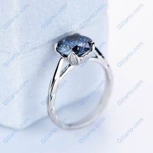 Load image into Gallery viewer, 2 Carat Dark Gray Blue  Moissanite Engagement Ring
