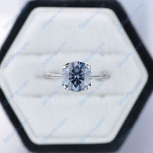 Load image into Gallery viewer, 2 Carat Dark Gray Blue  Moissanite Engagement Ring
