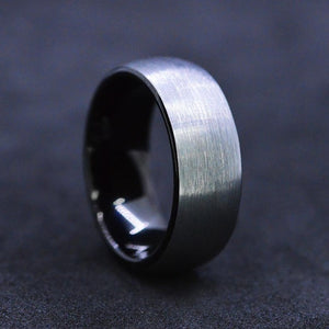 Silver Color Brushed Men Tungsten Carbide Ring