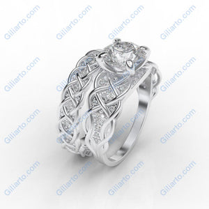 2.0 Carat  Moissanite Diamond Engagement White Gold Ring