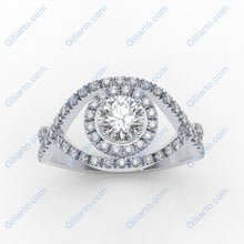 Load image into Gallery viewer, 0.3 CTW moissanite vintage engagement rings-66 Accent Stones 14K White Gold
