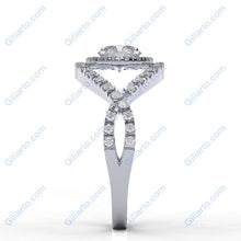 Load image into Gallery viewer, 0.3 CTW custom moissanite diamond rings-66 Accent Stones 14K White Gold
