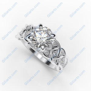 2.0 Carat Sapphire Diamond Engagement Rose Gold Ring