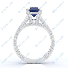 Load image into Gallery viewer, 3.2 Carat Sapphire Diamond  Engagement 14K White Gold Ring
