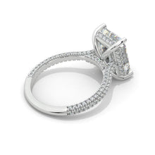 Load image into Gallery viewer, 5 Carat Giliarto Emerald Cut Moissanite Hidden Halo Engagement Ring
