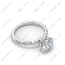 Load image into Gallery viewer, 14K White Gold 2 Carat Round Moissanite Hidden Engagement Ring
