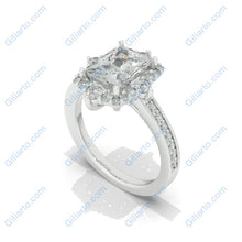 Load image into Gallery viewer, 3 Carat Giliarto Radiant Cut Moissanite Halo Engagement Ring

