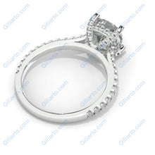 Load image into Gallery viewer, 2 Carat Moissanite Diamond Cushion Cut Hidden Halo White Gold Engagement  Ring

