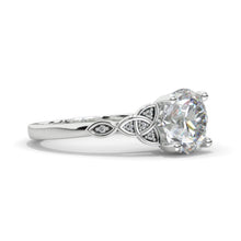 Load image into Gallery viewer, 2 Carat Moissanite Celtic Engagement Ring 14K White Gold
