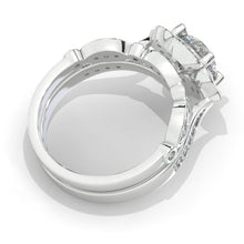 Load image into Gallery viewer, Halo Moissanite Engagement Ring 14K White Gold  Ring Set

