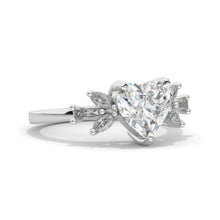 Load image into Gallery viewer, Heart Cluster Halo Moissanite 14K Gold Engagement Ring
