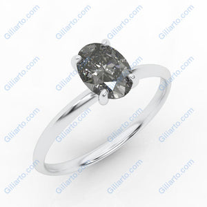 2 Carat Gray Moissanite 14K White Gold Engagement Promissory Ring
